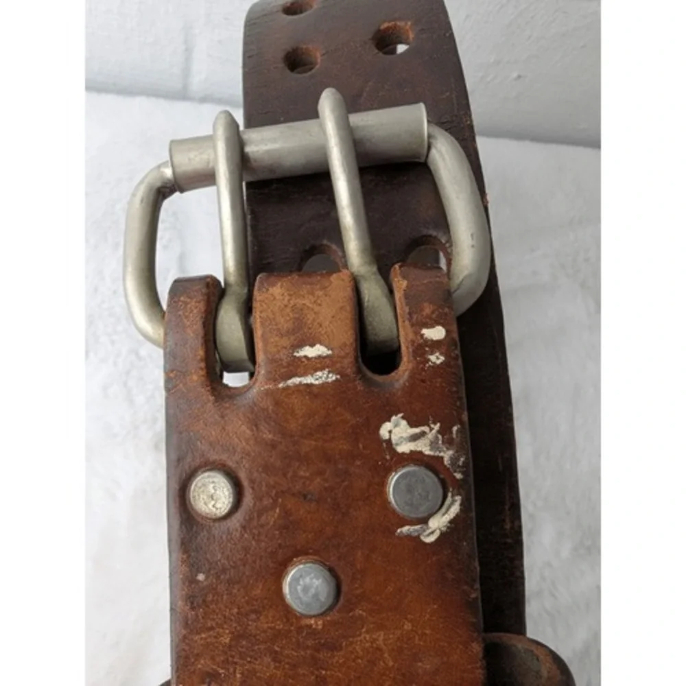 Vintage Brown Leather Altus Weight Lifting Belt Medium 28-34 Brown